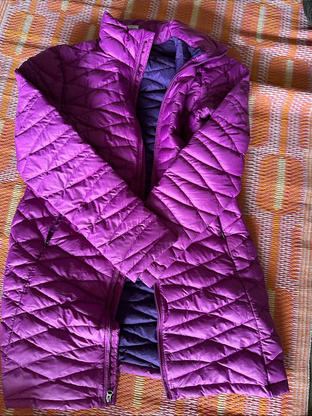 Patagonia Purple Quilted Long Puffer Coat